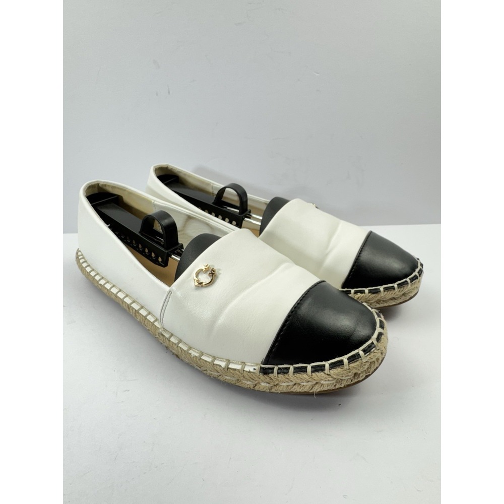 C Wonder Dianella Cap Toe Espadrille White&Black Size 9 Women's Shoes Slip On